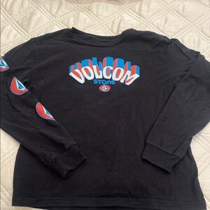 Volcom Black Long Sleeve with Red and Blue Accents